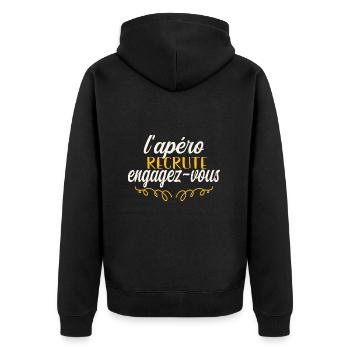 apéro recrute engagez vous - Veste à capuche bio Premium Unisexe - noir - Dos - Nico (187cm)