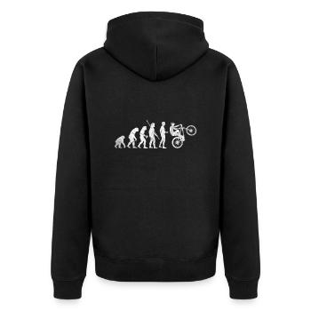 Evolution Mountainbiker - MTB Mountainbike - Unisex Premium Bio Zip Hoodie - Schwarz - Hinten - Nico (187cm)