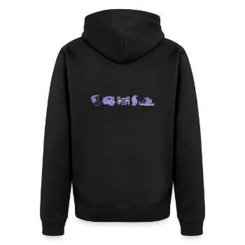 Boho Line Art Design, Series "Greece" - Unisex Premium Organic Zip Hoodie - black - Back - Nico (187cm)
