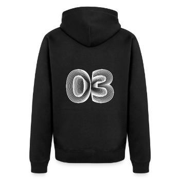 2003 - Unisex Premium Organic Zip Hoodie - black - Back - Nico (187cm)