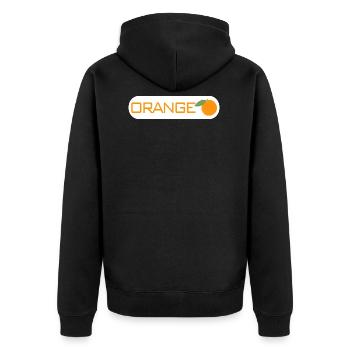 Orange fruit fruit gift idea logo - Unisex Premium Organic Zip Hoodie - black - Back - Nico (187cm)