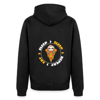 Sloth Pizza Manger Dormir Dormir Répéter - Veste à capuche bio Premium Unisexe - noir - Dos - Nico (187cm)