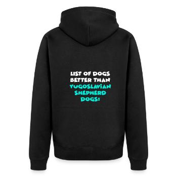 Yugoslavian Shepherd Dogs - Unisex Premium Bio Zip Hoodie - Schwarz - Hinten - Nico (187cm)