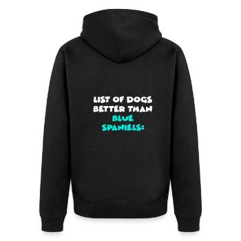Blue Spaniels - Unisex Premium Bio Zip Hoodie - Schwarz - Hinten - Nico (187cm)