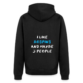 Bospin - Unisex Premium Bio Zip Hoodie - Schwarz - Hinten - Nico (187cm)