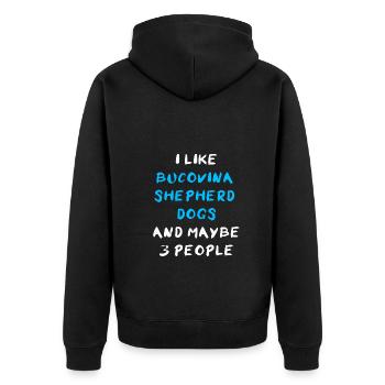 Bucovina Shepherd Dog - Unisex Premium Bio Zip Hoodie - Schwarz - Hinten - Nico (187cm)