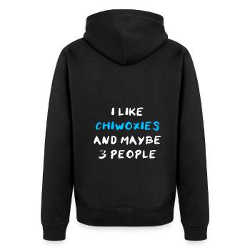 Chiwoxy - Unisex Premium Bio Zip Hoodie - Schwarz - Hinten - Nico (187cm)