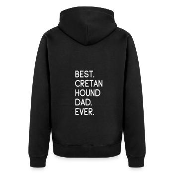 Papa chien crétois - Veste à capuche bio Premium Unisexe - noir - Dos - Nico (187cm)