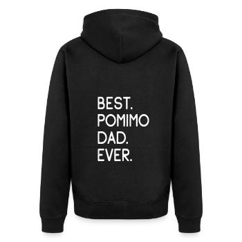 Pomimo Dad - Unisex Premium Organic Zip Hoodie - black - Back - Nico (187cm)