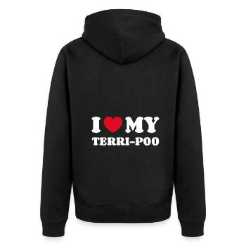 J’aime mon Terri-Poo - Veste à capuche bio Premium Unisexe - noir - Dos - Nico (187cm)