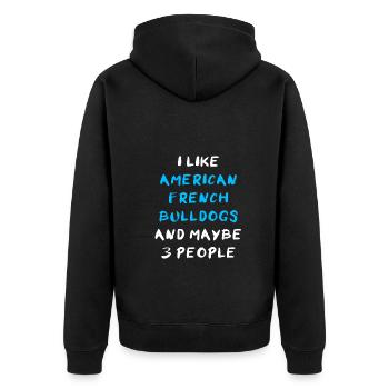 Bouledogue Français américain - Veste à capuche bio Premium Unisexe - noir - Dos - Nico (187cm)