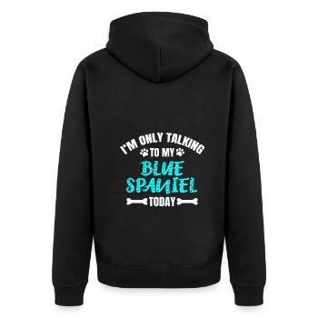 Blue Spaniel - Unisex Premium Bio Zip Hoodie - Schwarz - Hinten - Nico (187cm)