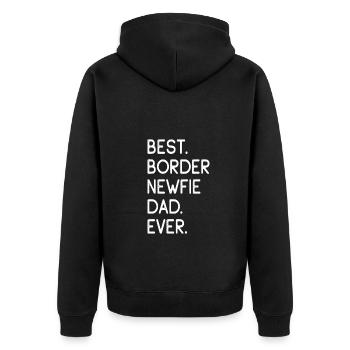 Frontière Newfie Papa - Veste à capuche bio Premium Unisexe - noir - Dos - Nico (187cm)