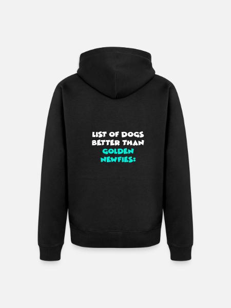 Golden Newfies - Unisex Premium Bio Zip Hoodie - Schwarz