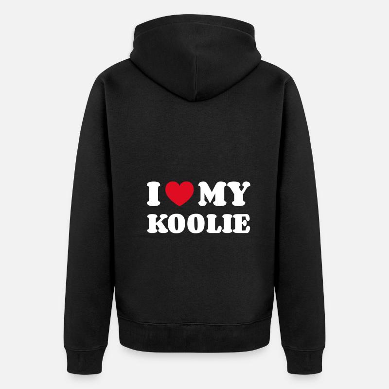 J’aime mon Koolie - Veste à capuche bio Premium Unisexe - noir