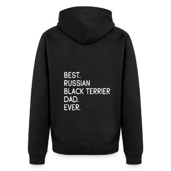 Papa Terrier Noir Russe - Veste à capuche bio Premium Unisexe - noir - Dos - Nico (187cm)