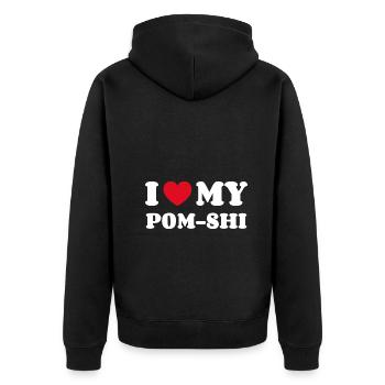 J’adore mon Pom-Shi - Veste à capuche bio Premium Unisexe - noir - Dos - Nico (187cm)