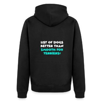 Smooth Fox Terriers - Unisex Premium Organic Zip Hoodie - black - Back - Nico (187cm)