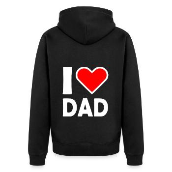 I love dad - Veste à capuche bio Premium Unisexe - noir - Dos - Nico (187cm)