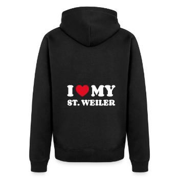 I Love My St. Hamlet - Unisex Premium Organic Zip Hoodie - black - Back - Nico (187cm)