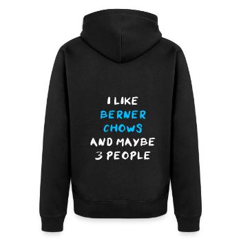 Berner Chow - Unisex Premium Bio Zip Hoodie - Schwarz - Hinten - Nico (187cm)