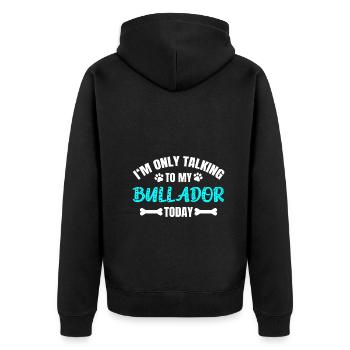 Bullador - Unisex Premium Organic Zip Hoodie - black - Back - Nico (187cm)