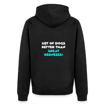 Great Berneses - Unisex Premium Bio Zip Hoodie - Schwarz - Hinten - Nico (187cm)