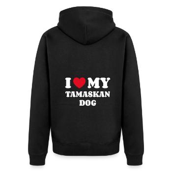 I Love My Tamaskan Dog - Unisex Premium Organic Zip Hoodie - black - Back - Nico (187cm)