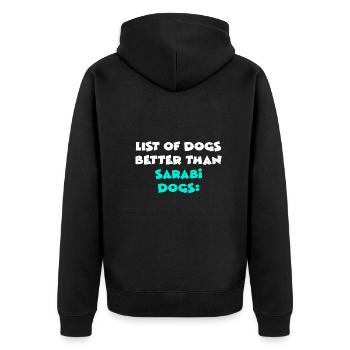 Sarabi dogs - Unisex Premium Organic Zip Hoodie - black - Back - Nico (187cm)