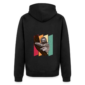 Sloth Vintage - Veste à capuche bio Premium Unisexe - noir - Dos - Nico (187cm)