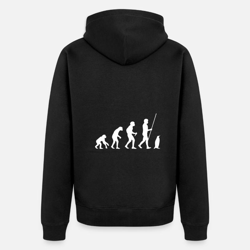 Évolution des pingouins - Veste à capuche bio Premium Unisexe - noir