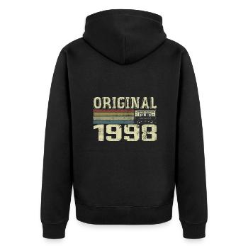 1998 Birthday Parties - 1998 Retro Gift - Unisex Premium Organic Zip Hoodie - black - Back - Nico (187cm)