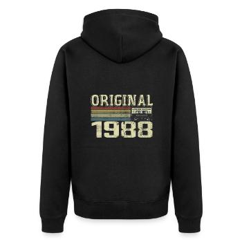 1988 Birthday Parties - 1988 Retro Gift - Unisex Premium Organic Zip Hoodie - black - Back - Nico (187cm)