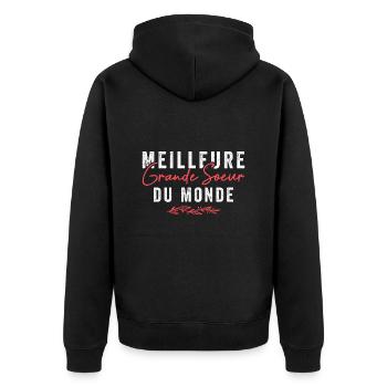 Meilleure Grande soeur du Monde | Cadeau - Veste à capuche bio Premium Unisexe - noir - Dos - Nico (187cm)