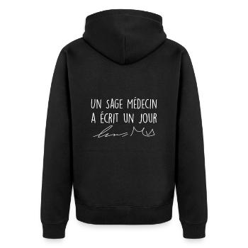 Un Sage Médecin Déjà écrit écriture Médecins - Veste à capuche bio Premium Unisexe - noir - Dos - Nico (187cm)