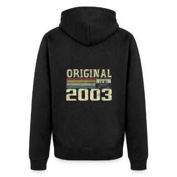 2003 Geburtstagsfeiern - Retro Geschenk 2003 - Unisex Premium Bio Zip Hoodie - Schwarz - Hinten - Nico (187cm)