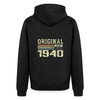 Geburtstagspartys der 1940er Jahre - Retro-Geschenk der 1940er Jahre - Unisex Premium Bio Zip Hoodie - Schwarz - Hinten - Nico (187cm)