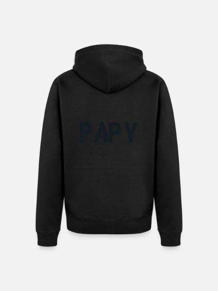 Futur Papy, Grand-père, Papi - Veste à capuche bio Premium Unisexe - noir