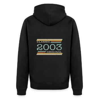 Vintage 2003, Classique, Original(e) - Veste à capuche bio Premium Unisexe - noir - Dos - Nico (187cm)
