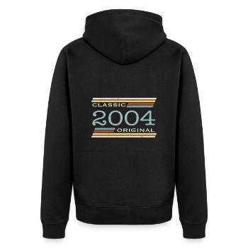 Vintage 2004, Classique, Original(e) - Veste à capuche bio Premium Unisexe - noir - Dos - Nico (187cm)