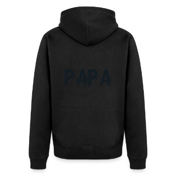 Papa-Geschenk - Der beste Papa - Unisex Premium Bio Zip Hoodie - Schwarz - Hinten - Nico (187cm)