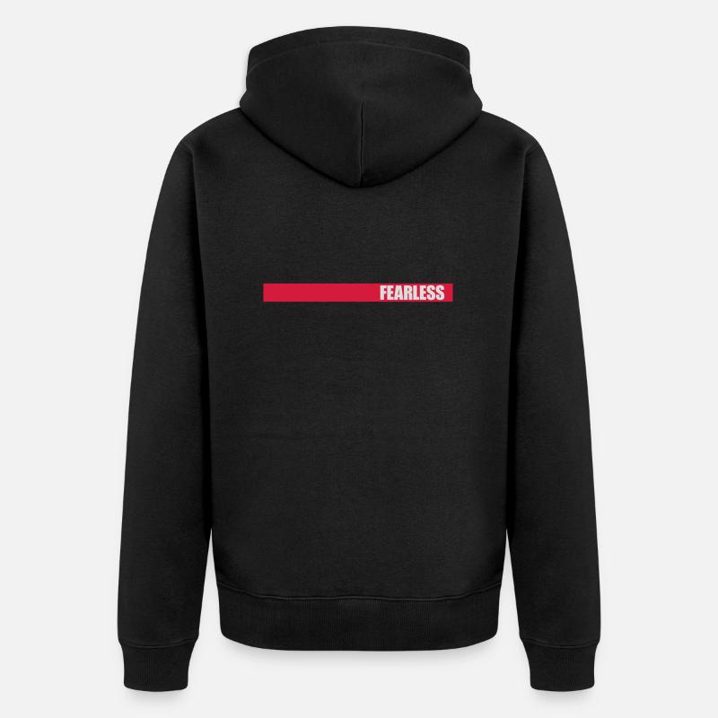 fearless Text Zitat Design - Unisex Premium Bio Zip Hoodie - Schwarz