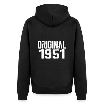 1951 Vintage Retro Anniversary Gift 1951 - Unisex Premium Organic Zip Hoodie - black - Back - Nico (187cm)