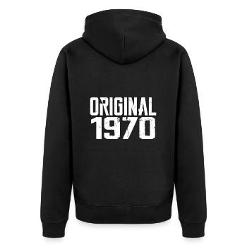 1970 Vintage Cadeau Anniversaire Rétro Cadeau 1970 - Veste à capuche bio Premium Unisexe - noir - Dos - Nico (187cm)