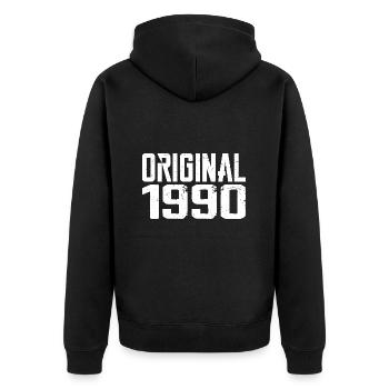 1990 Vintage Cadeau Anniversaire Rétro Cadeau 1990 - Veste à capuche bio Premium Unisexe - noir - Dos - Nico (187cm)