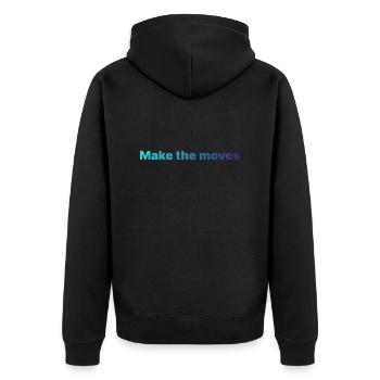 MTM2 - Unisex Premium Bio Zip Hoodie - Schwarz - Hinten - Nico (187cm)