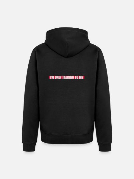 only talking to dog - Unisex Premium Organic Zip Hoodie - black