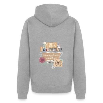 Junk Journal Vintage Scrapbooking - Unisex Premium Bio Zip Hoodie - Grau meliert - Hinten - Nico (187cm)