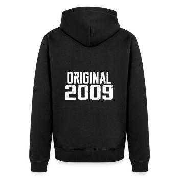 2009 Vintage Retro Anniversary Gift 2009 - Unisex Premium Organic Zip Hoodie - black - Back - Nico (187cm)