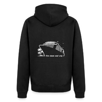 Kreuzfahrt - Bin dann mal weg - Urlaub Geschenk - Unisex Premium Bio Zip Hoodie - Schwarz - Hinten - Nico (187cm)